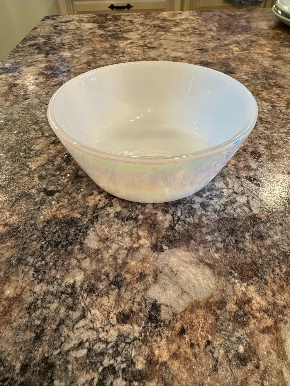 Vintage Federal Glass Moonglow iridescent milk glass bowl